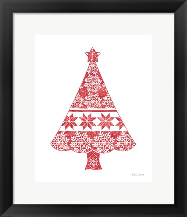 Framed Nordic Holiday Christmas Tree Print