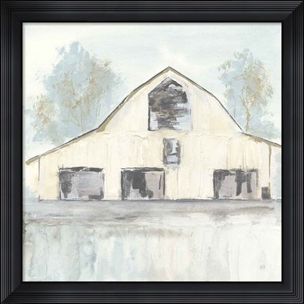 Framed White Barn V Print