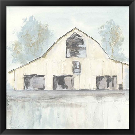 Framed White Barn V Print