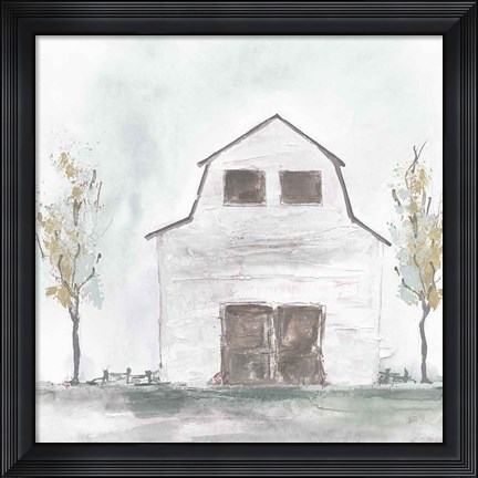 Framed White Barn IV Print