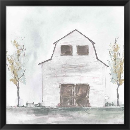 Framed White Barn IV Print