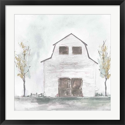 Framed White Barn IV Print