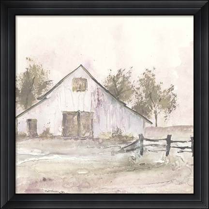 Framed White Barn II Print