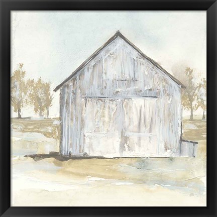 Framed White Barn I Print