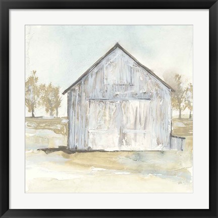 Framed White Barn I Print