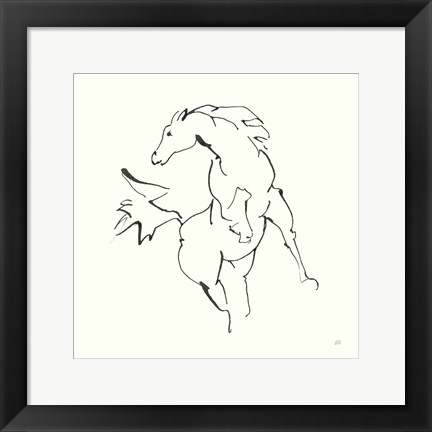 Framed Line Horse VIII Print