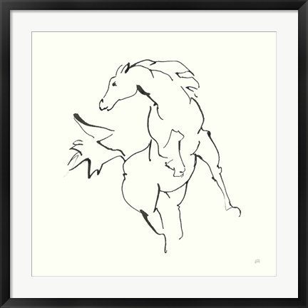 Framed Line Horse VIII Print