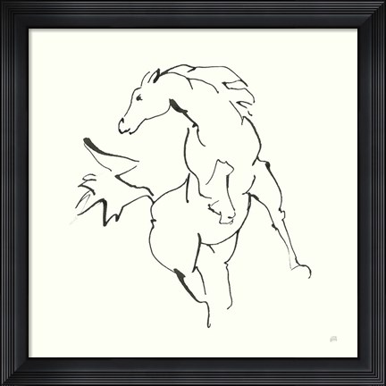 Framed Line Horse VIII Print