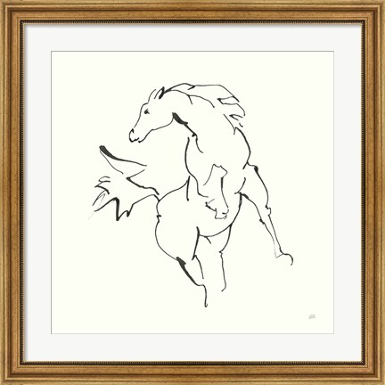 Framed Line Horse VIII Print