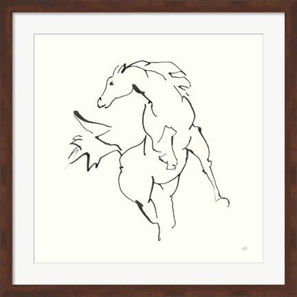 Framed Line Horse VIII Print