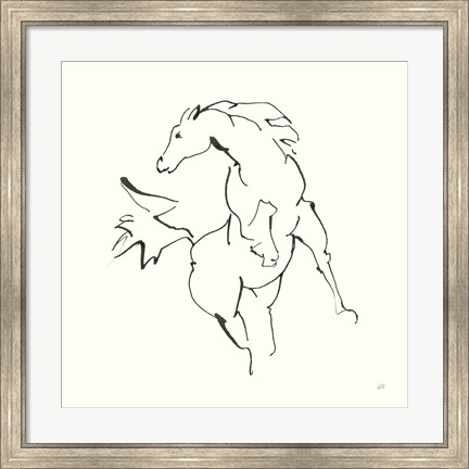 Framed Line Horse VIII Print