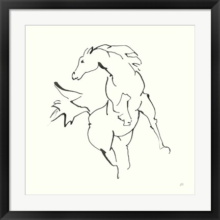 Framed Line Horse VIII Print
