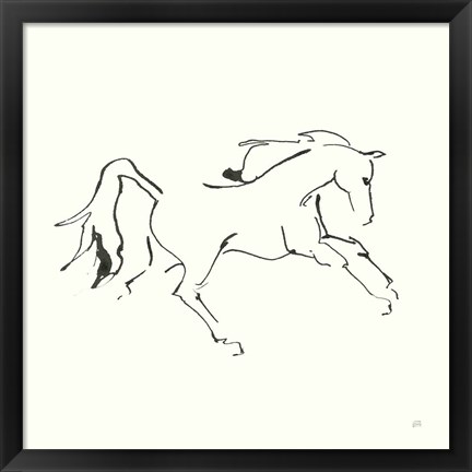 Framed Line Horse VII Print