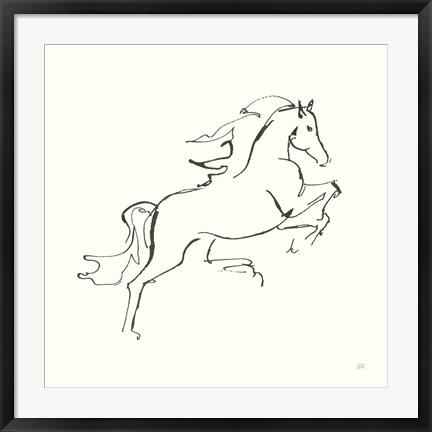 Framed Line Horse VI Print