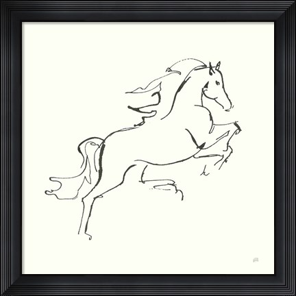 Framed Line Horse VI Print