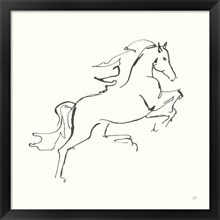 Framed Line Horse VI Print