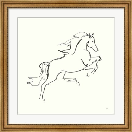 Framed Line Horse VI Print
