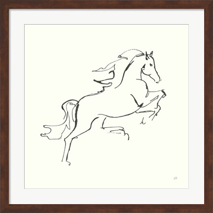 Framed Line Horse VI Print