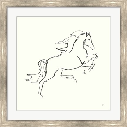Framed Line Horse VI Print