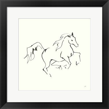 Framed Line Horse V Print
