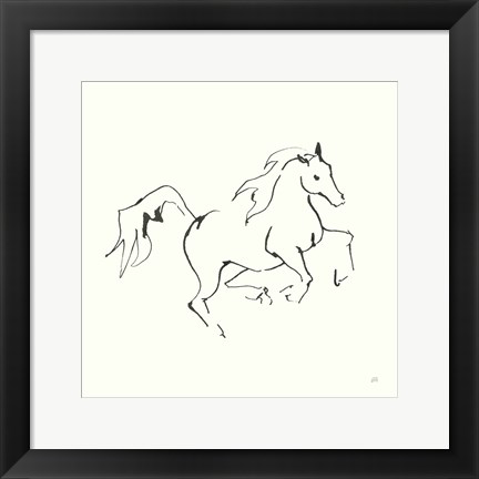 Framed Line Horse V Print