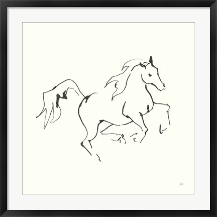 Framed Line Horse V Print