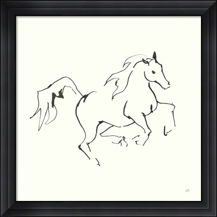 Framed Line Horse V Print