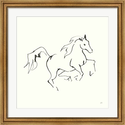 Framed Line Horse V Print