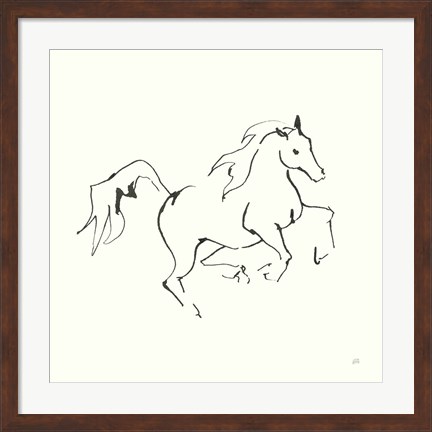 Framed Line Horse V Print