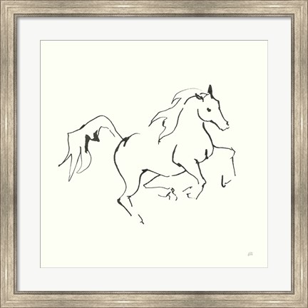 Framed Line Horse V Print