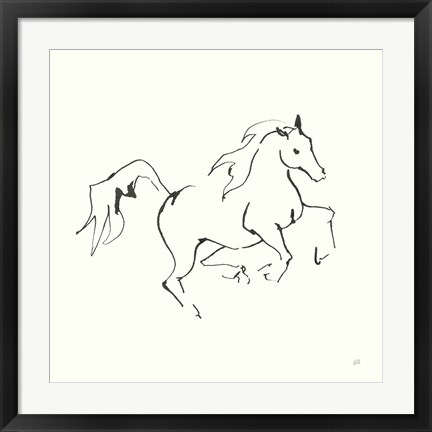 Framed Line Horse V Print