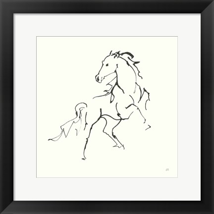 Framed Line Horse IV Print