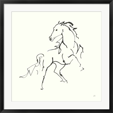 Framed Line Horse IV Print