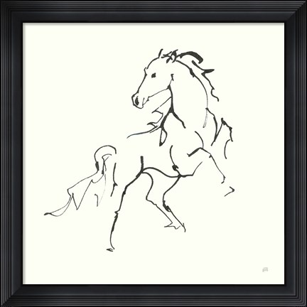 Framed Line Horse IV Print