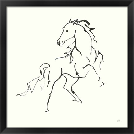 Framed Line Horse IV Print