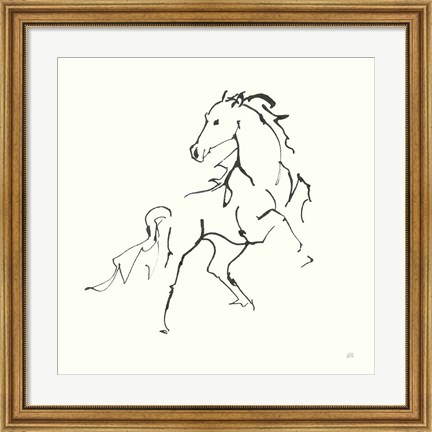 Framed Line Horse IV Print