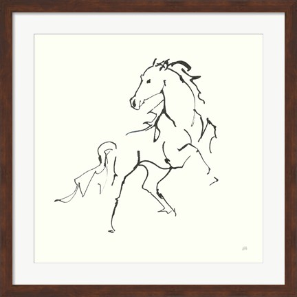 Framed Line Horse IV Print