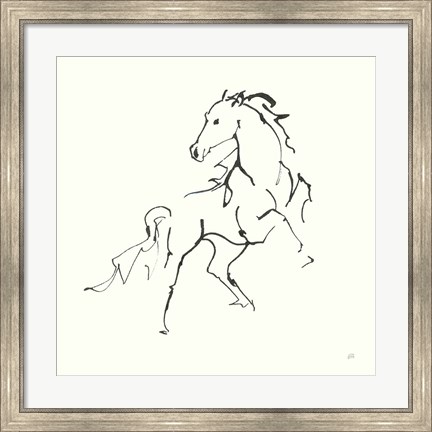 Framed Line Horse IV Print