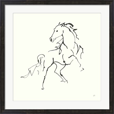 Framed Line Horse IV Print