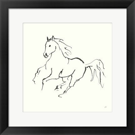 Framed Line Horse III Print