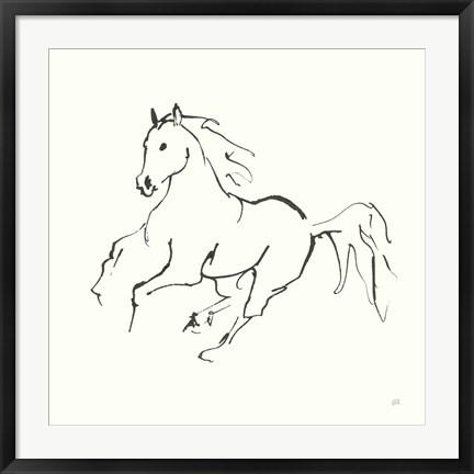 Framed Line Horse III Print