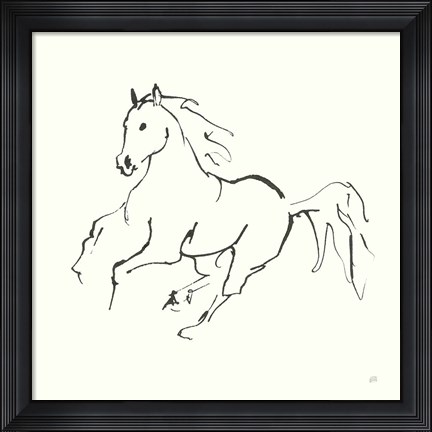 Framed Line Horse III Print