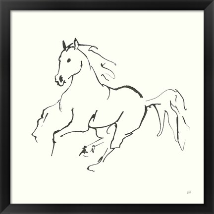 Framed Line Horse III Print