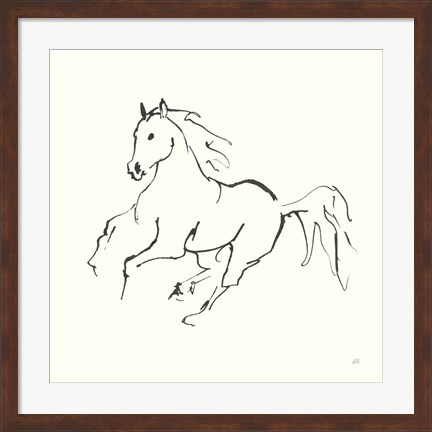 Framed Line Horse III Print