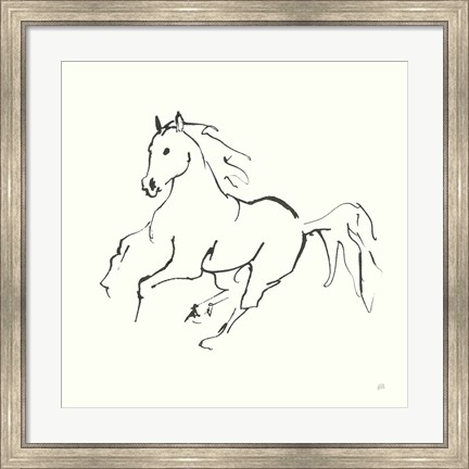 Framed Line Horse III Print