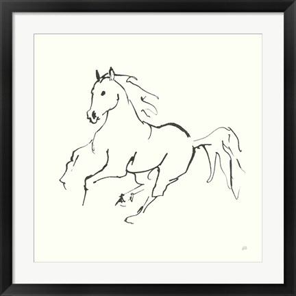 Framed Line Horse III Print