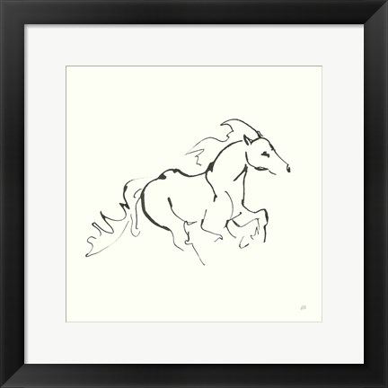 Framed Line Horse II Print