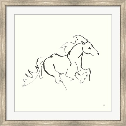 Framed Line Horse II Print