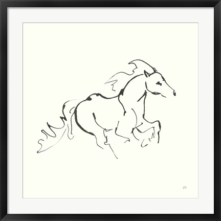 Framed Line Horse II Print