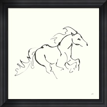 Framed Line Horse II Print